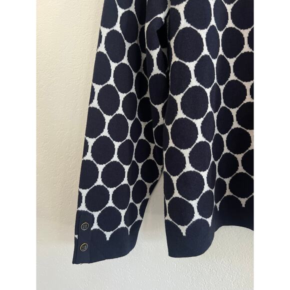 NWT Foxcroft Navy White Polka Dot Cardigan Women 2X Old Money Academia Office - Picture 8 of 16
